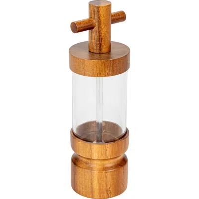 Storied Home Acacia Wood And Acrylic Salt And Pepper Mill In Brown