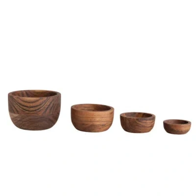 Storied Home Acacia Wood Nesting Bowls In Brown