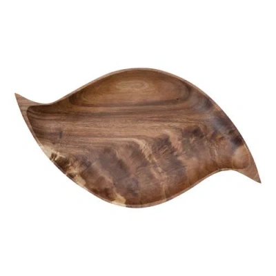 Storied Home Acacia Wood Tray, Abstract Shaped In Brown