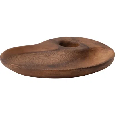 Storied Home Acacia Wood Tray With Handle In Brown