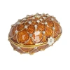 Storied Home Amber Jeweled Egg Trinket Box In Orange