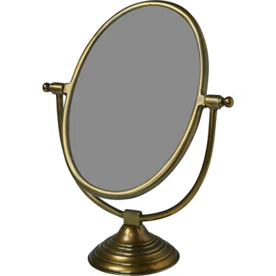 Storied Home Antique Aluminum Swivel Vanity Mirror, Brass In Gold