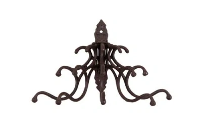 Storied Home Antique Decorative Cast Iron Multi Hook Wall Hanger With 15 Hooks, Distressed Rust Brow In Brown