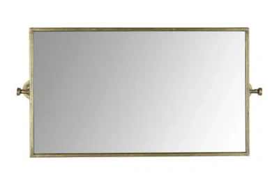 Storied Home Antique Metal Framed Rectangle Wall Mirror, Gold