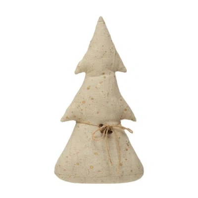 Storied Home Antiqued Canvas Tree With Bells With Natural Color, Bells In Brown