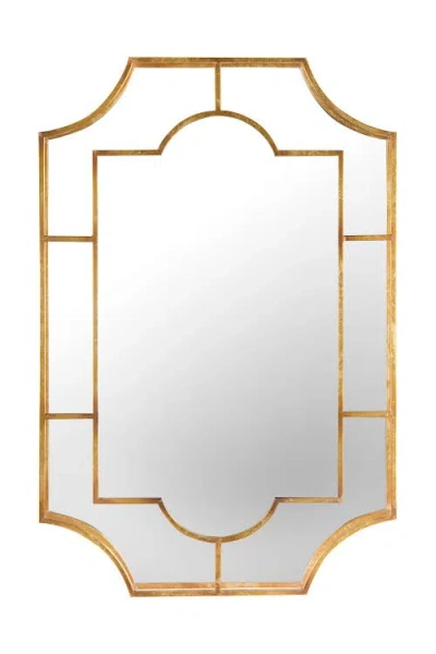 Storied Home Art Deco Metal Framed Wall Mirror, Gold