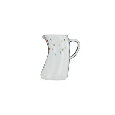 Storied Home Artisanal Borosilicate Pitcher With Raised Dots In Transparent