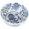 Storied Home Aviary Garden Stoneware Bowl, Blue And White In Blue