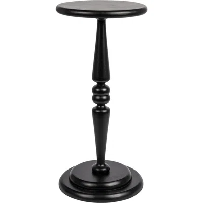 Storied Home Bishop Pedestal Cocktail Side Table, Black