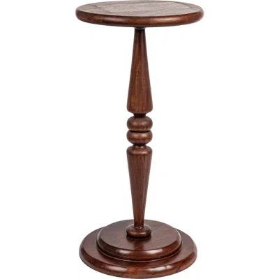 Storied Home Bishop Pedestal Cocktail Side Table, Black In Brown