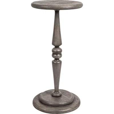 Storied Home Bishop Pedestal Cocktail Side Table, Black In Gray