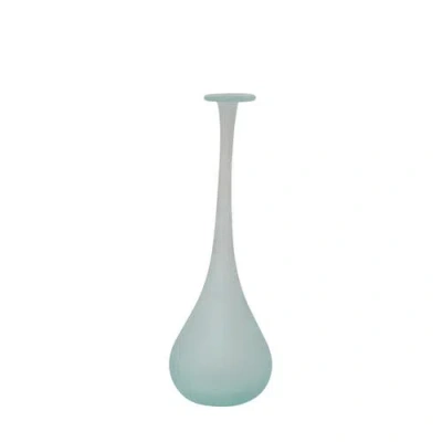 Storied Home Bloomingville Hand Blown Frosted Glass Vase In Blue