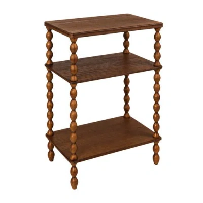 Storied Home Bobbin Leg Rectangle Accent Table In Brown