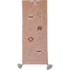 Storied Home Boho Cotton Embroidered Table Runner With Geometric Designs And Tassels In Brown