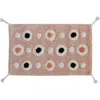 Storied Home Boho Cotton Tufted Bath Mat With Circle Pattern And Tassels In Pink