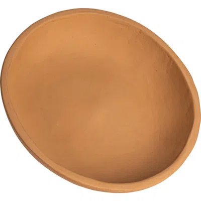 Storied Home Boho Shallow Terracotta Serving Bowl, Distressed Finish In Brown