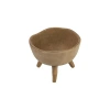 Storied Home Boho Terracotta Footed Bowl With Organic Edge, Matte Taupe In Brown