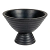 Storied Home Boho Wood Pedestal Serving Bowl, Black Finish In Black