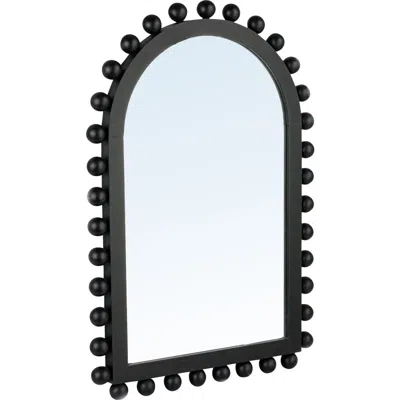 Storied Home Boho-southwestern Black Firwood Arched Wall Mirror