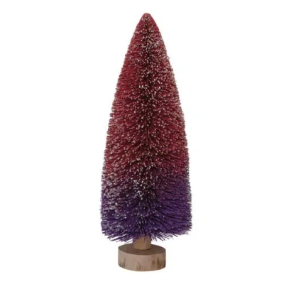 Storied Home Bottle Brush Tree On Wood Base In Brown