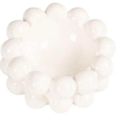 Storied Home Bowl With Raised Dots In White