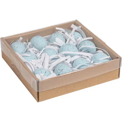 Storied Home Boxed Set Of 12 Blue Speckled Ceramic Robin Eggs