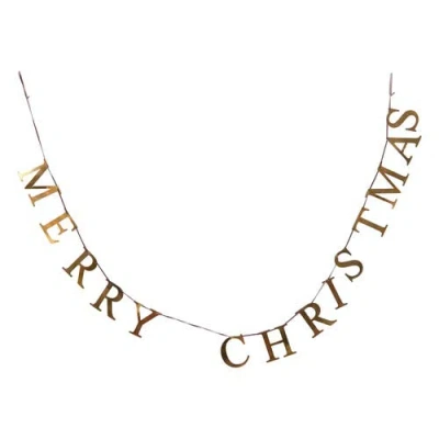 Storied Home Brass Garland "merry Christmas" In Gold