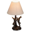 Storied Home Bunny Rabbit Table Lamp With Linen Empire Shade, Brown And Natural In Brown