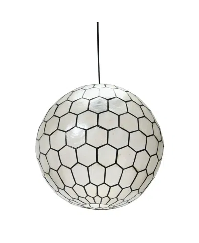 Storied Home Capiz Honeycomb Ceiling Light In Black