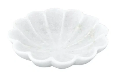 Storied Home Carved Marble Dish In White