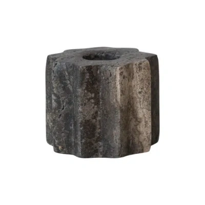 Storied Home Carved Taper Holder In Black
