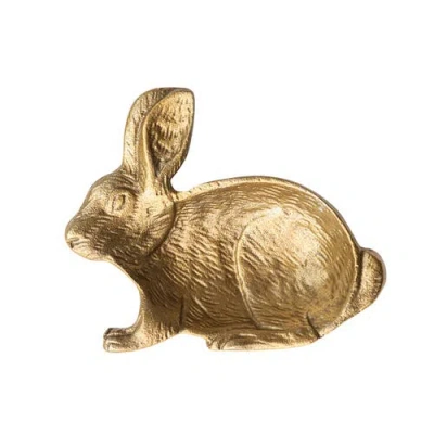 Storied Home Cast Aluminum Rabbit Shaped Dish In Gold