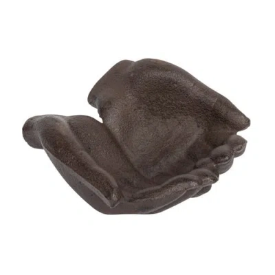 Storied Home Cast Iron Hands Dish With Rust Finish In Brown