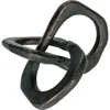 Storied Home Cast Metal Knot Figurine, Black In Black