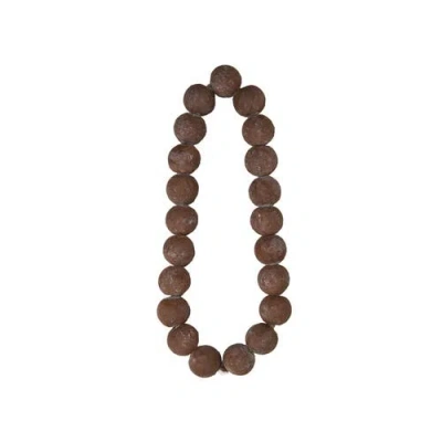 Storied Home Cement Bead Garland In Brown