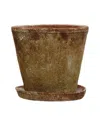 Storied Home Cement Planter With Saucer, Set Of 2 H In Terracotta