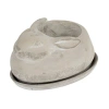 Storied Home Cement Rabbit Planter With Saucer Set, Grey In Gray