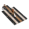 Storied Home Cheese And Cutting Board With Handle, Tie And Canape Knife In Multi