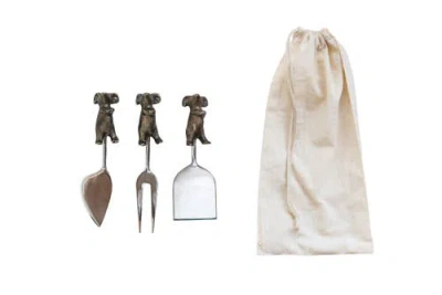 Storied Home Cheese Servers With Mice Shaped Handles In Silver