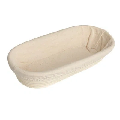 Storied Home Chic Oval Rattan Tray In White