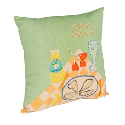 Storied Home Ciao Bella Tablescape Pillow, Multicolor In Green