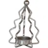 Storied Home Compact Metal Tree Shaped Tealight Holder, Silver Finish In Metallic