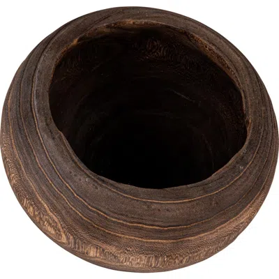 Storied Home Compact Paulownia Wood Planter, Stained Finish In Brown