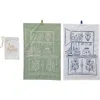 Storied Home Cottage Kitchen Cotton Slub Kitchen And Tea Towels, Set Of 2 In Green