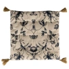 Storied Home Cotton And Linen Print Chair Cushion In Neutral