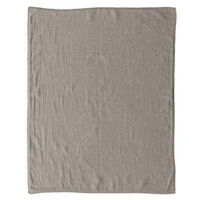 Storied Home Cotton Double Cloth Baby Blanket With Trim In Gray