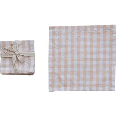 Storied Home Cotton Gingham Napkins, Set Of 4 In Pink
