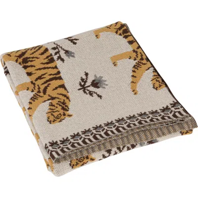 Storied Home Cotton Knit Baby Blanket With Tigers, Multicolor