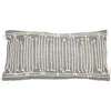 Storied Home Cotton Lumbar Pillow With Appliqued Rope And Metallic Embroidery In Gray