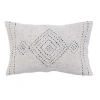 Storied Home Cotton Lumbar Pillow With Embroidery And Gold Thread In Black
